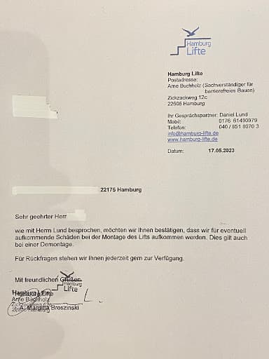 Hamburg Lifte | Treppenlifte/Sitzlifte, Plattformlifte & Hublifte — Kundenfoto